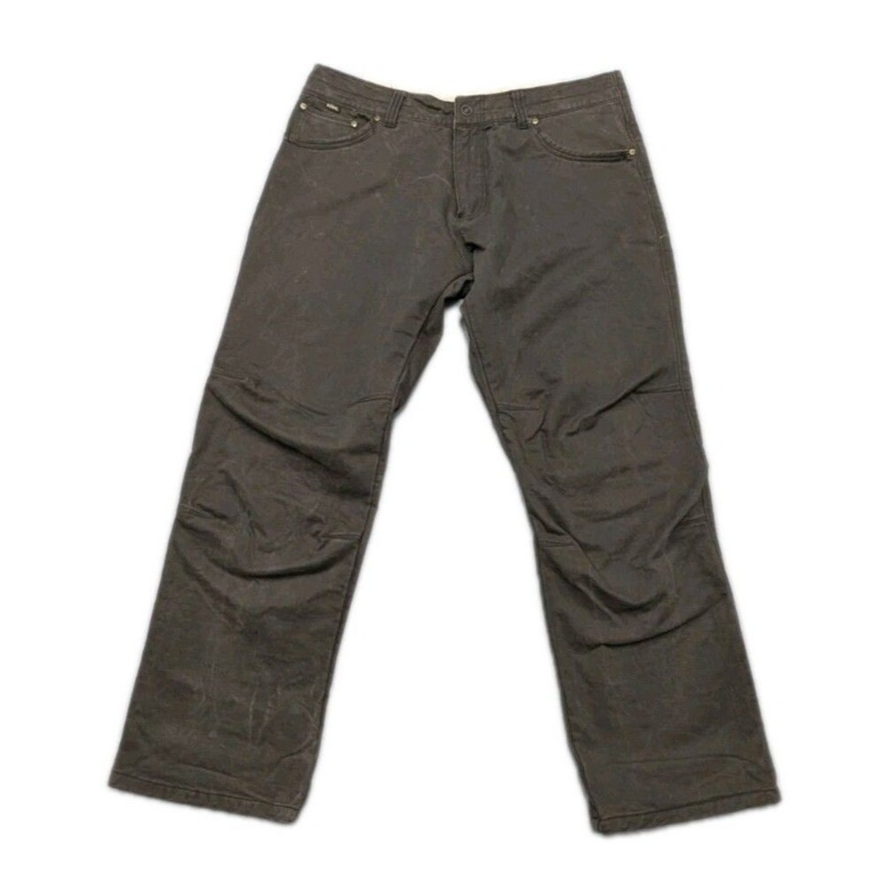 Kuhl RYDR Mens 36x30 Brown Vintage Patina Dye Euro Twill Pants Articulated Knee